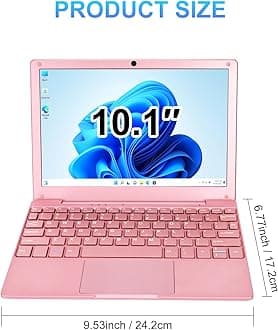 Mini Laptop, 10.1" 8GB RAM 128GB SSD, IPS Display with Intel Celeron N4020 Processor (up to 2.8GHz), Lightweight and Powerful with Windows 11 OS Small Computer.(Rose Gold)