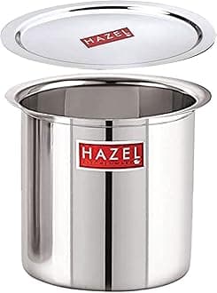 HAZEL Steel Milk Pot with Lid | 2200 ml Stainless Steel Milk Boiler Container | Milk Boiling Vessel Gunj for Kitchen