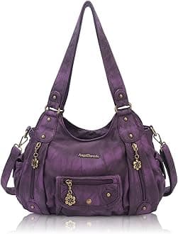 Angel Barcelo Purses for Women Soft PU Leather Shoulder Bag Crossbody Purse and Handbags, Stylish Purple, One Size