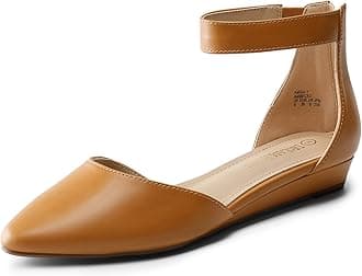 DREAM PAIRS Women's Low Wedge Ankle Strap Dress Flats Shoes