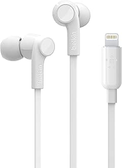 Soundform Headphones With Lightning Connector, Mfi Certified In-Ear Earphones Headset With Microphone, Earbuds With Water & Sweat Resistant For Iphone 14, Iphone 13 And More - White, Wired