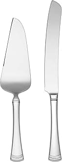 Silverware Serving Set, Portola 2-Piece Dessert Set, Serving Utensils, 18/10 Stainless Steel, Mirror Finish, Dishwasher Safe, Cake Knife & Cake Server, Dessert Serveware (Silver, 2 Piece)