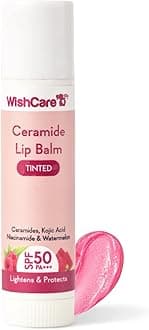 WishCare Tinted Ceramide Lip Balm with SPF50 PA+++ - Kojic Acid & Niacinamide - For Lip Lightening & Protection 5gm