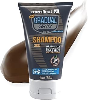 MENFIRST Gray Hair Darkening Shampoo - Gradual Hair Color for Gray Coverage, Hypoallergenic & Chemical-Free, Dark Shades