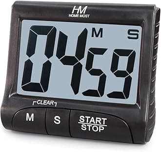 3" Large Display Kitchen Timer - Digital Timer Magnetic Back Loud Alarm On A Rope- Black Cooking Timers For Kitchen Teachers Students Games Kids Meetings -Sports Timers For Workouts Exercise