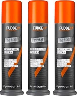3 X Official Fudge Matte Hed EXTRA Strong Hold Texture Wax 85g