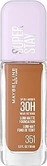 Maybelline New York Super Stay up to 30HR Lumi-Matte Foundation, Medium-Full Coverage, Vegan Formula*, Amino Acids, Niacinamide, Vitamin E, All Day Wear - Shade: 351