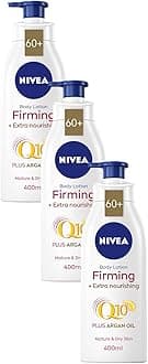 NIVEA Firming Body Lotion Q10 + Argan Oil (400 ml), Nourishing Firming Cream with Q10 and Argan Oil, NIVEA Moisturising Cream for Firm Skin (Pack of 3)