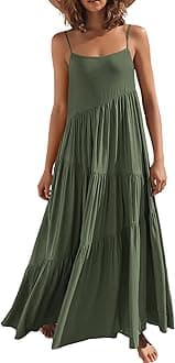 ANRABESS Women’s Summer Casual Loose Sleeveless Spaghetti Strap Asymmetric Tiered Beach Maxi Long Dress
