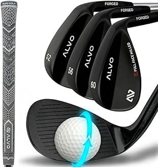 - ALVO GOLF - Premium Full Face Golf Wedges, Golf Wedge Set and Singles, 3 Wedges 52/56/60/70 Degree,Lob,Gap,Sand Golf Club for Men, Premium Grip, Right Hand, max Spin
