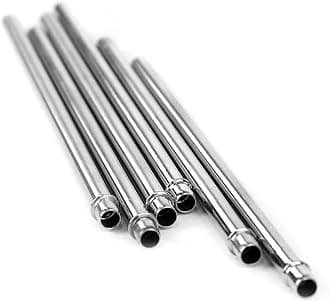 Stainless Steel Reusable Straws, 8.5-inches Straight Metal Straw for Drinking Hot and Cold Beverages, Designed with Stopper, Set of 6 Metal Straws - Simply Green Solutions