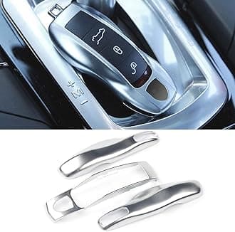 3PCS Remote Key Covers Compatible with Porsche, Jaronx Glossy Silver Key Fob Shell Cover Painted Keyless Entry Skin Protectors (Compatible with:Porsche Boxster Turbo Cayenne Panamera Macan Cayman 911)
