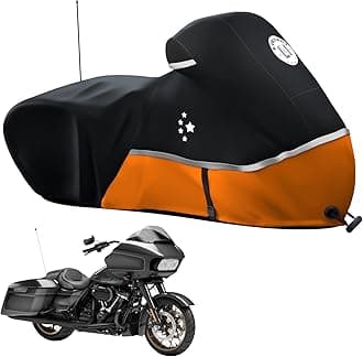 Motorcycle Cover Storage for Touring Models Harley Davidson Road King,Road Glide,Street Glide, Electra Glide,Heritage Classic,Low Rider-ST,and Most Motorcycles Orange