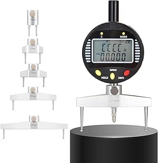 High accuracy digital radius gauge Electronic Inside and Outside Radius Gage with 10mm /20mm /30mm /60mm/100mm changeable measuring jaw Black 0.2" - 27.5"/5 mm - 700 mm