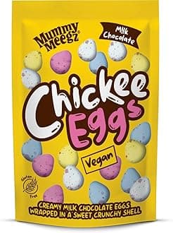 Chickee Eggs Snack Bags (80g) - Vegan Chocolate Eggs, Bite-Sized Chocolate for Sharing. No Palm Oil.