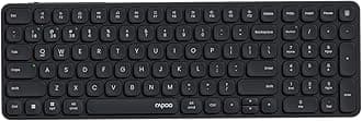 Rapoo E9350L Rechargeable Wireless Keyboard, Support 4 Devices, Ultra-Slim with Indicator Light, Quiet, 90-Day Battery Life, Full Size Keyboard with Numeric Keypad for Windows/Mac/Linux/Chrome, Black