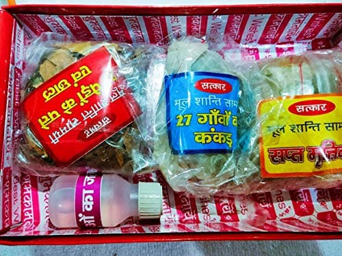 Basic Mool Shanti Samagri with 4 Important Items - Gand Mool Pooja Samagri - Vrahad MUL Shanti Puja Kit by Satkar