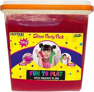 HOTKEI (5 Kg Slime) Pink Fruit Scented Big DIY Magic Toy Slimy Slime Clay Gel Jelly Putty Set kit Toys for Boys Girls Kids Slime Party Pack Bucket