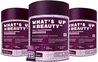 Beauty Hair Gummies for Hair Growth, Glowing Skin & Nails | No Added Sugar | Vitamins A–E, Zinc | For Men & Women | Biotin Supplement| 90 Days Pack