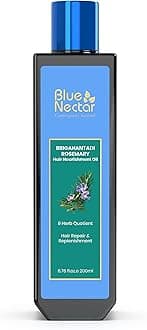 Blue Nectar Rosemary Oil for Hair Growth and Blinn Large Oil for Hair, 100% Natural Ayurvedic Hair Oil and Amla Hair Oil (9 Herbs) 6.76 fl oz (1 Pack)