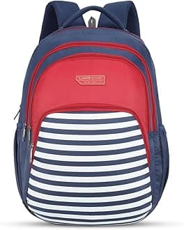 Lavie Sport Nautical 39L Printed School Unisex Backpack with Rain cover for Boys/Girls (Navy)