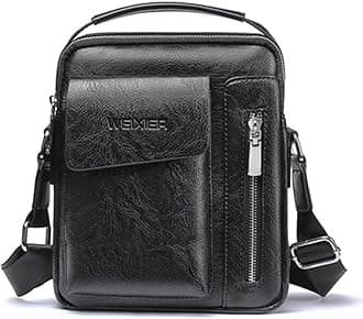 Messenger Bag for Men Crossbody Shoulder Purse Small Vintage PU Leather Satchel Pouch Side Crossover Handbag