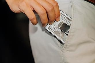 House of Jack Co. Wyatt Money Clip Wallet for Men, Slim Front Pocket Leather Card Holder, Ideal Gift For Men, Minimalist Full Grain Cowhide Wallet, Brown