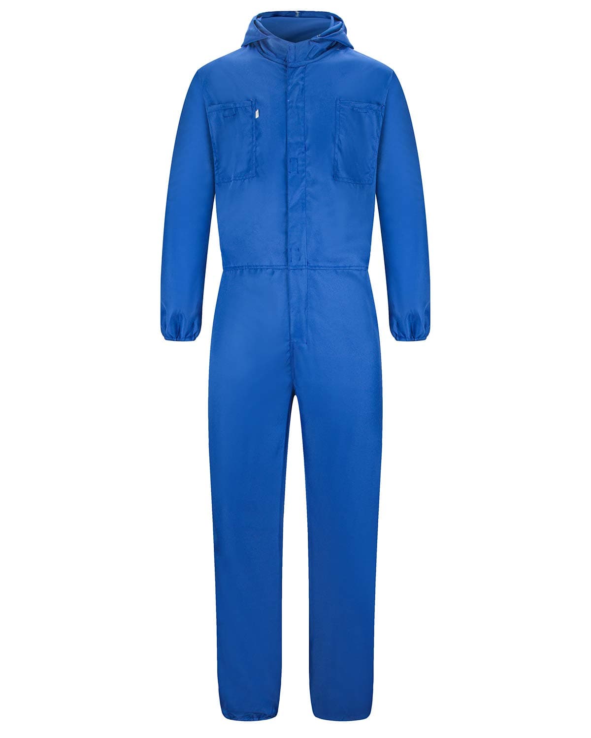 YukirtiqYukirtiq Men's Lightweight Hooded Overall Hard Wearing Solid Color Mechanics Boiler Suit Workwear Hooded Boilersuit Coverall, Royal Blue, M