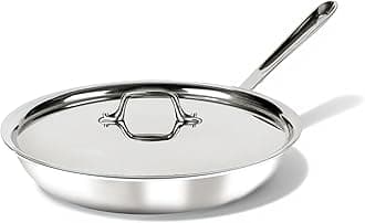 All-Clad 41106 Stainless Steel Tri-Ply Bonded Dishwasher Safe Fry Pan with Lid / Cookware, 10-Inch, Silver