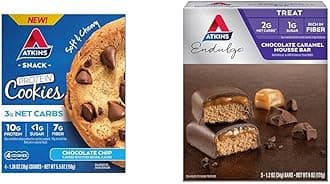 Chocolate Chip Protein Cookie, 4 Count and Chocolate Caramel Mousse Bar, 5 Count Bundle