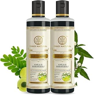 Ayurvedic Amla and Bhringraj Hair Cleanser/Shampoo, SLS and Paraben Free, 210ml (Pack of 2)