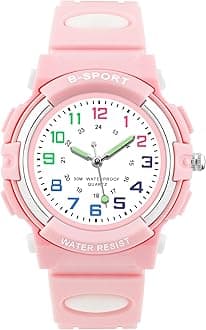 Kids Watch for Boys Girls Ages 4-15, Analog Quartz Watch with Soft TPU Band，30M Waterproof Outdoor Sports Watches，Learning Time Children Teenager Watches