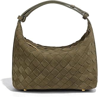 TNDCKPLuxurious Suede Hobo Bag - Women's Woven Leather Shoulder Bag with Spacious Interior