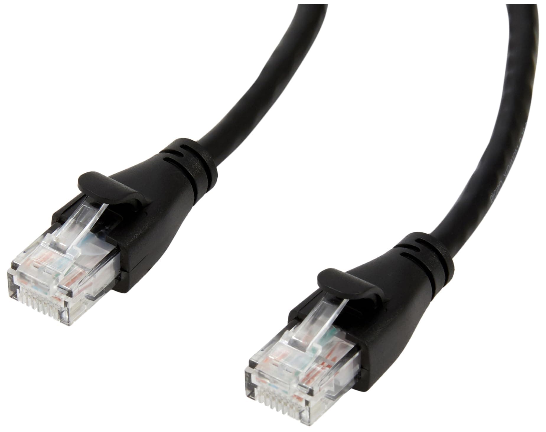 RJ45 Cat-6 Ethernet Network Cable for Fast Gaming, 1Gbps Transfer Speed, Gigabit Ethernet, Gold-Plated Connectors, Router Modem Switch, 25 ft/7.6m, Black