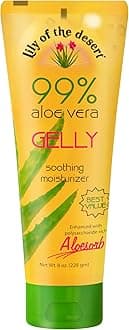 Gelly Moisturizer - 99% Organic Aloe Vera Gel for Skin, After Sun Care with Aloe, Vitamin E Oil, and Vitamin C for Sunburn Relief, 8 Fl Oz