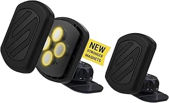 Scosche MXDM Magnetic Phone Holders for Your Car, Dashboard Cell Phone Holder with Extra Strong Magnet and Thick Metal Plate, Car Mount Cellphone Stand Compatible with iPhone, Samsung and More, 2 Pack
