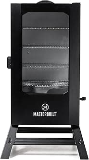 Masterbuilt® - 40 Inch Digital Electric Vertical Smoker with Window and Legs, 970 Square Inch Kitchen Side Loader, Wood Chip Side Charger, Chrome Smoking Racks, Smoking Board