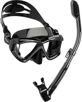 Cressi Panoramic Wide View Mask & Dry Snorkel Kit for Snorkeling, Scuba Diving | Pano 3 & Supernova Dry: designed in Italy