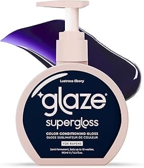 Glaze Super Gloss Colour Conditioning – Lustrous Ebony for Natural Black Hair – Semi-Permanent Rinse Out Hair Gloss Enhancing Colour & Boosting Shine & Hydration