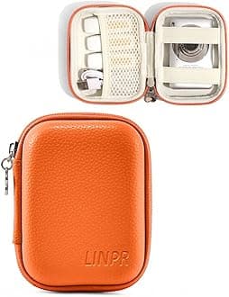 Digital Camera Case Compatible with CAMKORY/for Kodak PIXPRO FZ45/FZ55/for Lecran/for VAHOIALD/for Canon IXUS 285 HS, Small Travel Cameras Storage Holder for Accessories SD Card (Orange)