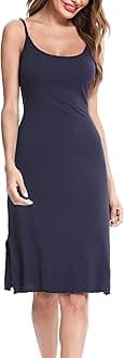 Vlazom Women Full Slips Sexy Soft Slip Dress for Under Dress Spaghetti Strap Cami Slip Chemises V Neck Negligee S-XXL