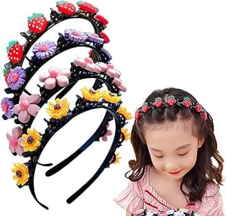 Hairpin, Sweet Princess Hairstyle Hairpin for Girl, Double Layer Headbands with Clips Twist Plait, 4 Pcs