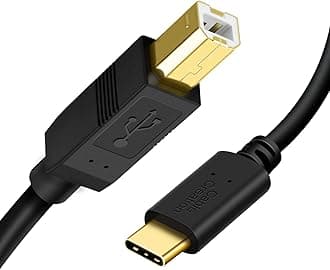 CableCreation USB B to USB C Printer Cable 6.6FT, Type B to Type C Printer Cord for MacBook Pro, Air, MIDI Cable for Yamaha Casio Digital Piano, MIDI Keyboard, DJ Controller, DAC to iPad - 2M, Black
