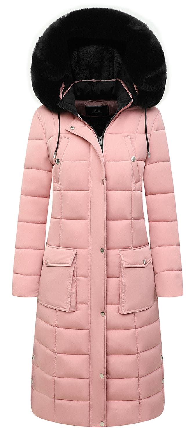 Women's Waterproof Long Winter Coat Thickened Down Alternative Jacket Warm Puffer Jacket Parka