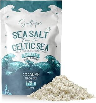 1/2lb Celtic Sea Salt Coarse Organic From the Celtic Sea - Celtic Organic Salt Packed with 82 Minerals Helping You Stay Hydrated, Improve Electrolyte Balance, and Experience Optimal Muscle and Nerve