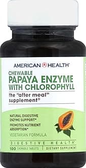 American Health, Enzyme Papaya with Chlorophyll, 100 Count