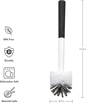 KitchenAid Bottle Brush, Black/White