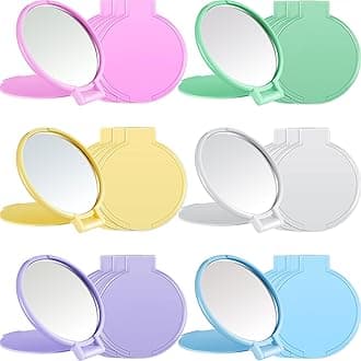 Jetec 80 Pcs Compact Mirrors Bulk Gifts Mini Vintage Pocket Mirrors for Purse Small Portable Folding Round Makeup Stuffs for Travel Daily Use Party Favors Women (Macaron Colors)