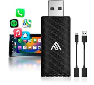 Wireless CarPlay Adapter 2023 Pro Edition - Fastest and Most Compact - AutoSky - Factory Wired CarPlay Cars - USB-A and USB-C Cables - Wired CarPlay Required