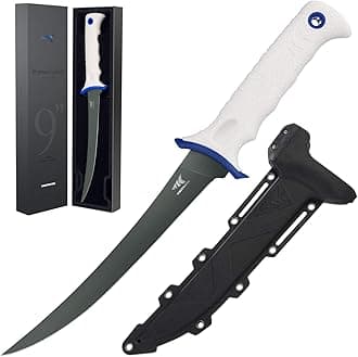 KastKing Spartacus Fillet Knife, Razor Sharp 8Cr14 Stainless-Steel Blade, Boning and Food Prep Knives, Durable/Comfortable Handles, Protective Sheath, Perfect for Fresh or Saltwater